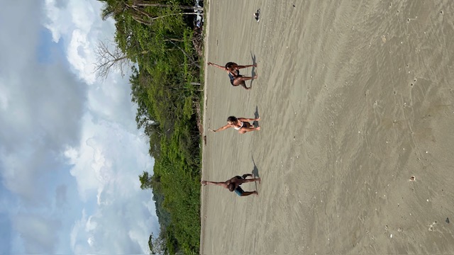 Beach yoga at sunrise